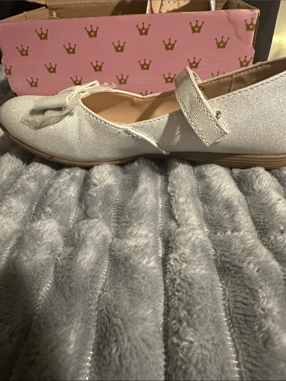MIA Girls Sparkle Mary Jane Shoes in Ivory